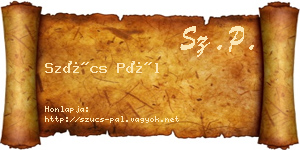 Szűcs Pál névjegykártya