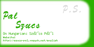 pal szucs business card